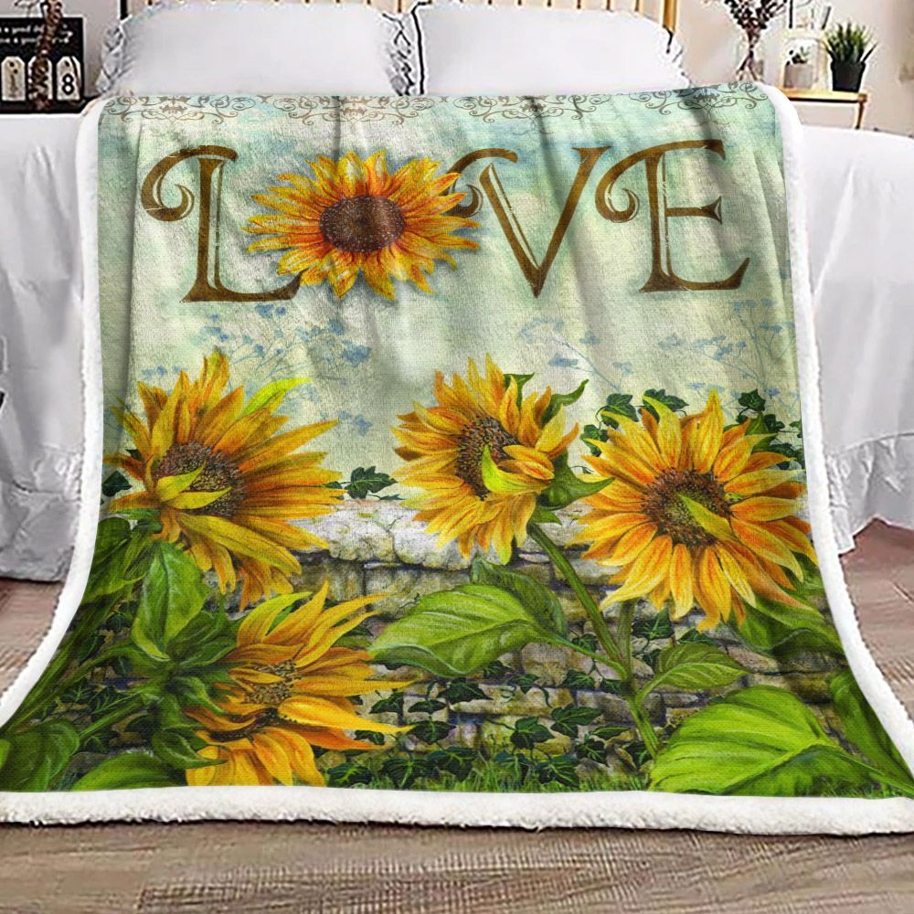 Sunflower Sherpa Fleece Blanket