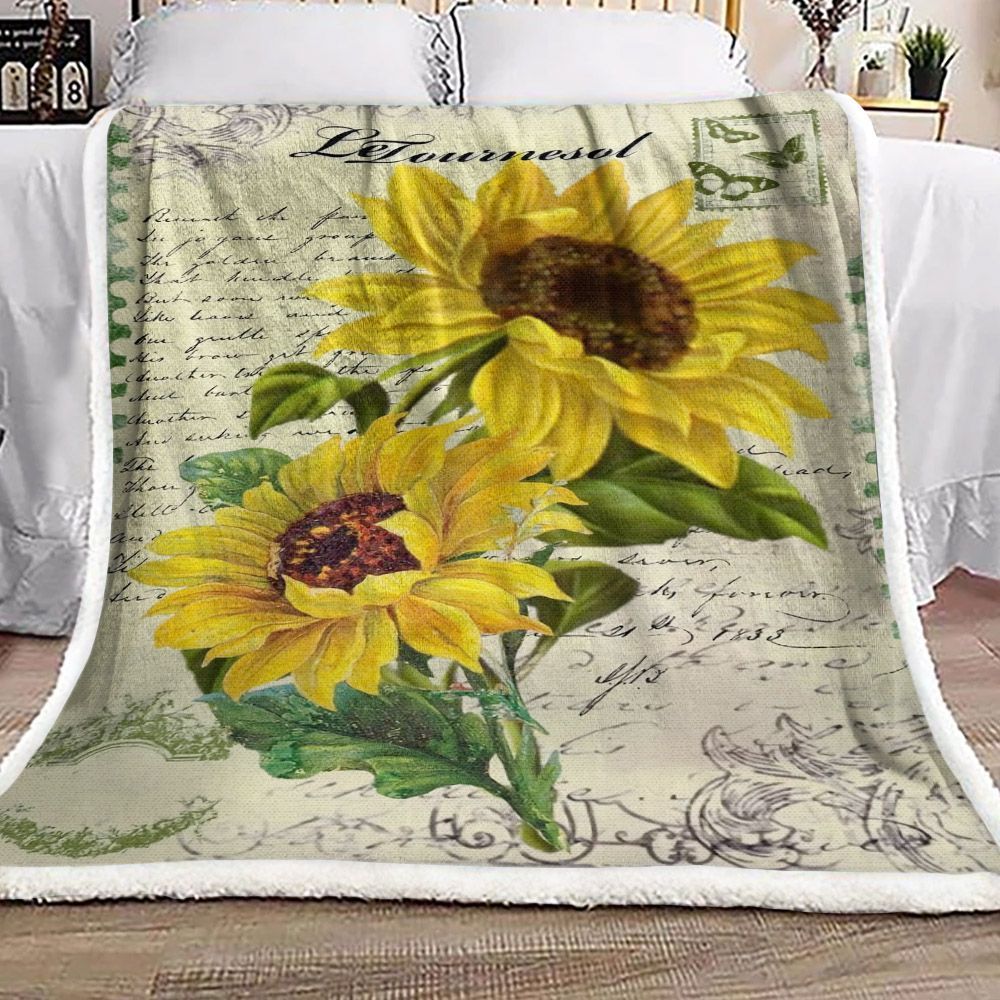 Sunflower Sherpa Fleece Blanket