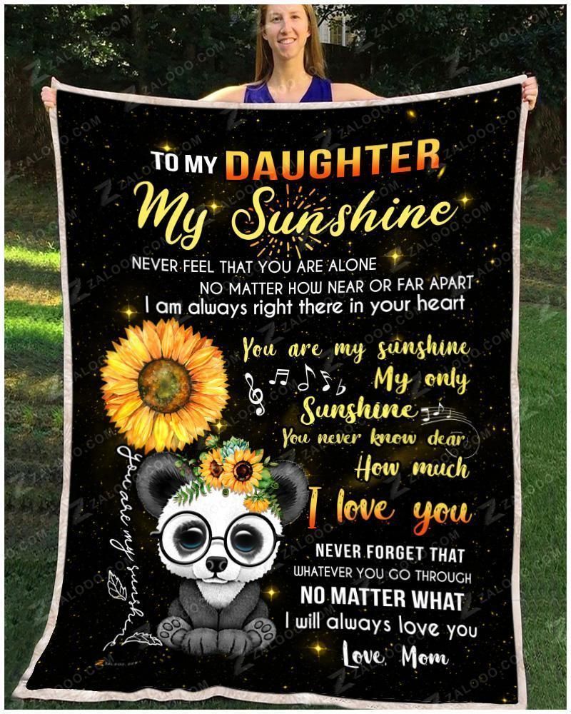 Sunflower Panda Daughter Mom My Only Sunshine Sherpa Fleece Blanket