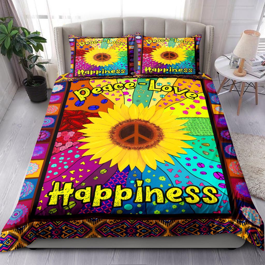 Sunflower Peace Love Happiness Bedding Set