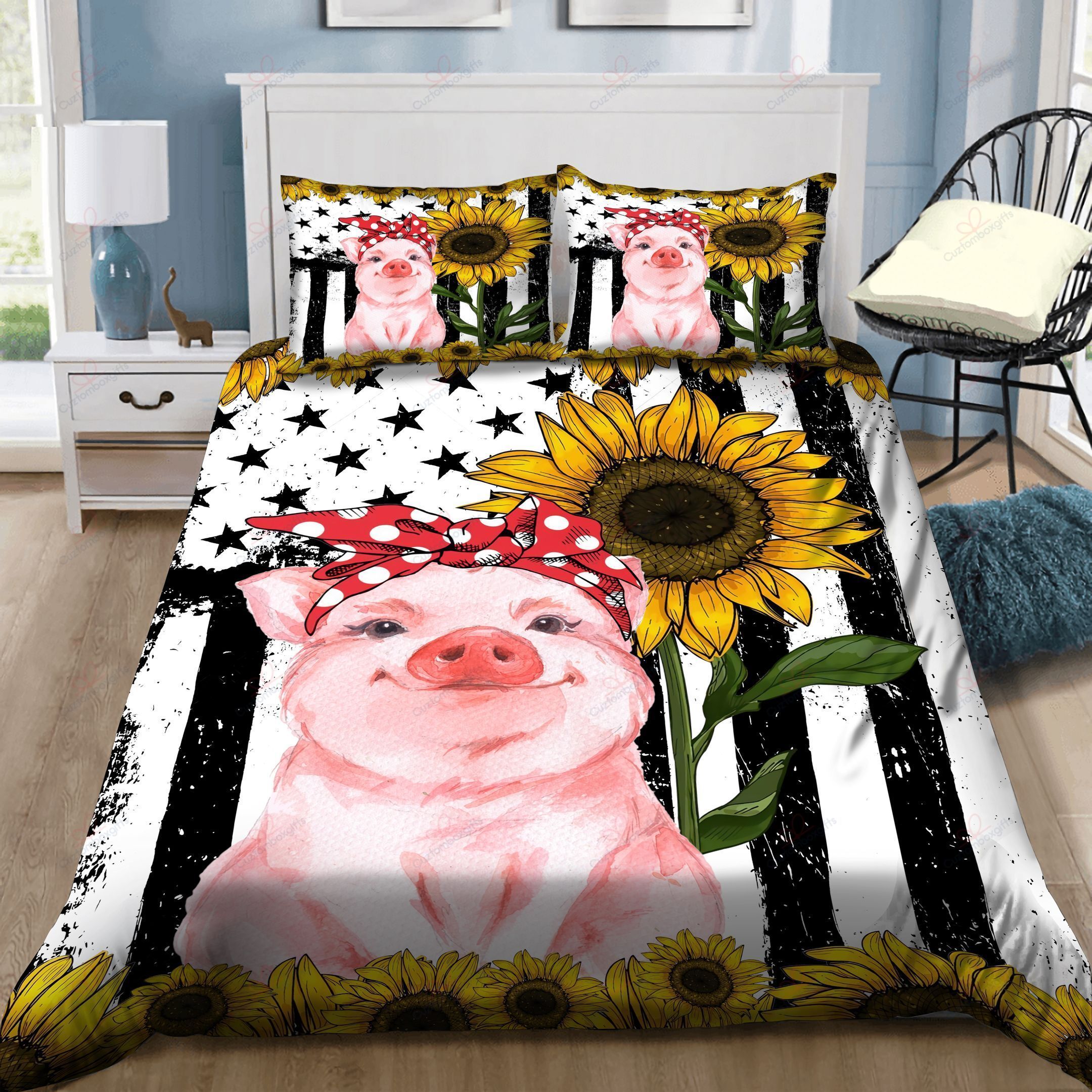 Sunflower Pig Bedding Set