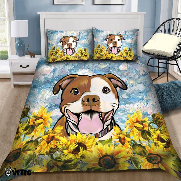 Sunflower Pittbull Bedding Set