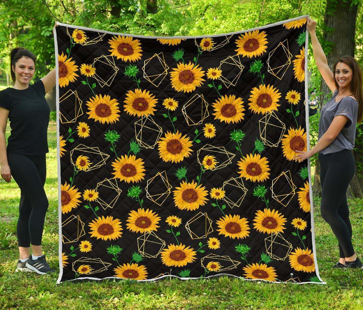 Sunflower Polygonal CL17100577MDQ Quilt Blanket