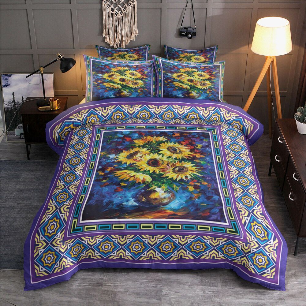 Sunflower Purple Mandala Bedding Set
