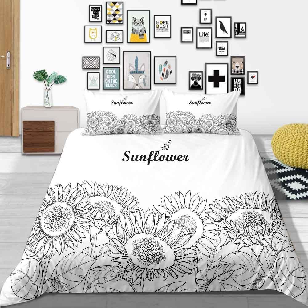 Sunflower Queen Over Printed Bedding Set