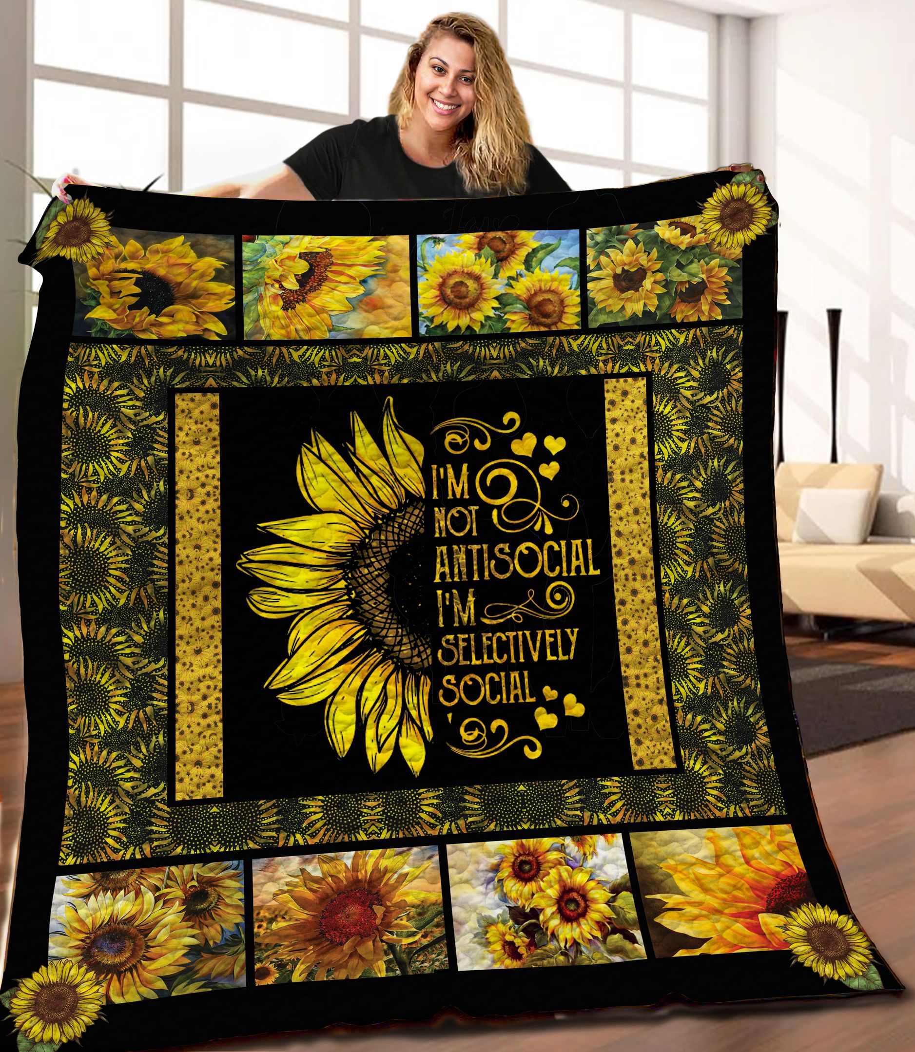 Sunflower Quilt Blanket C9B050601HD