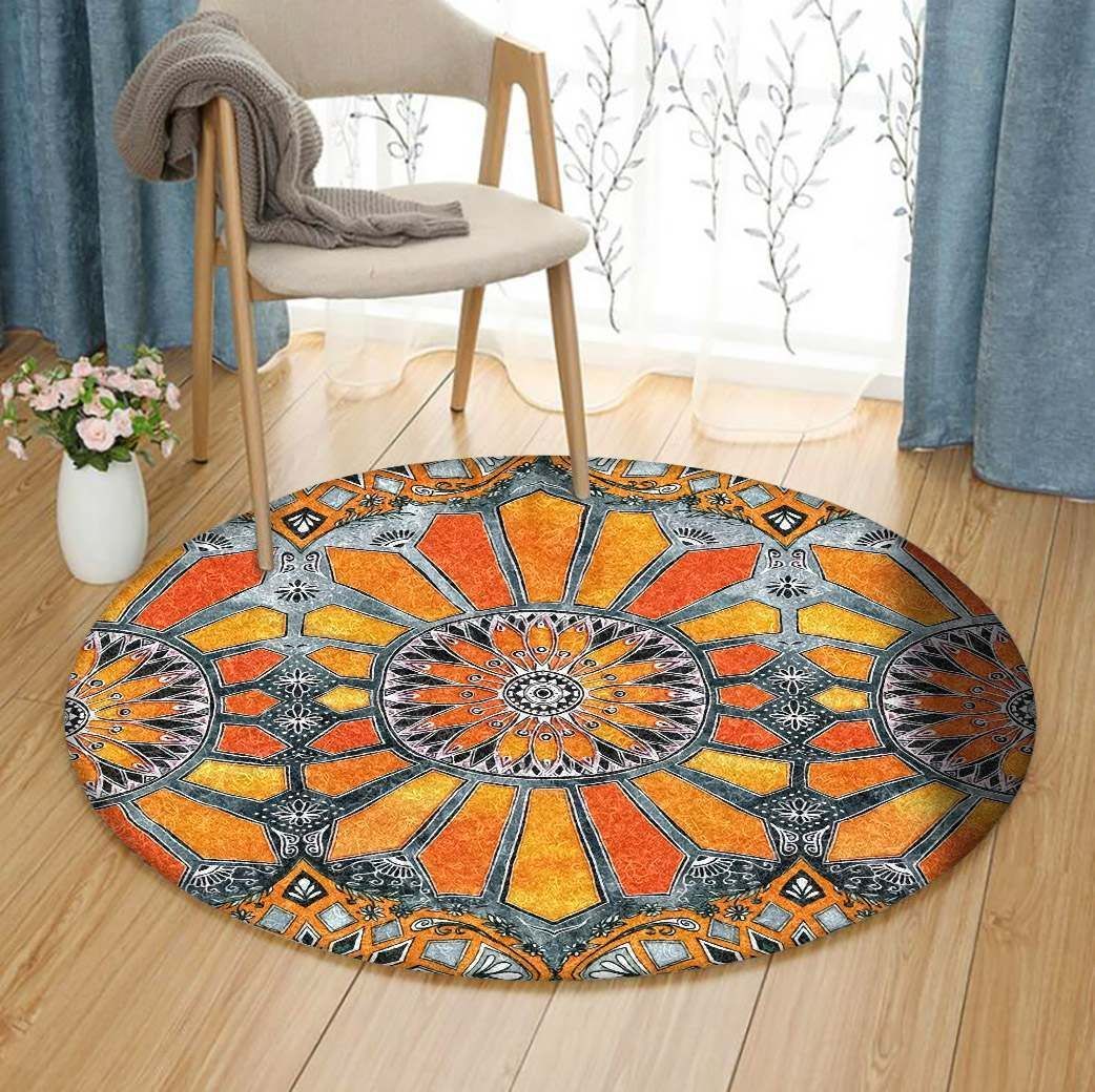 Sunflower Robot Round Carpet