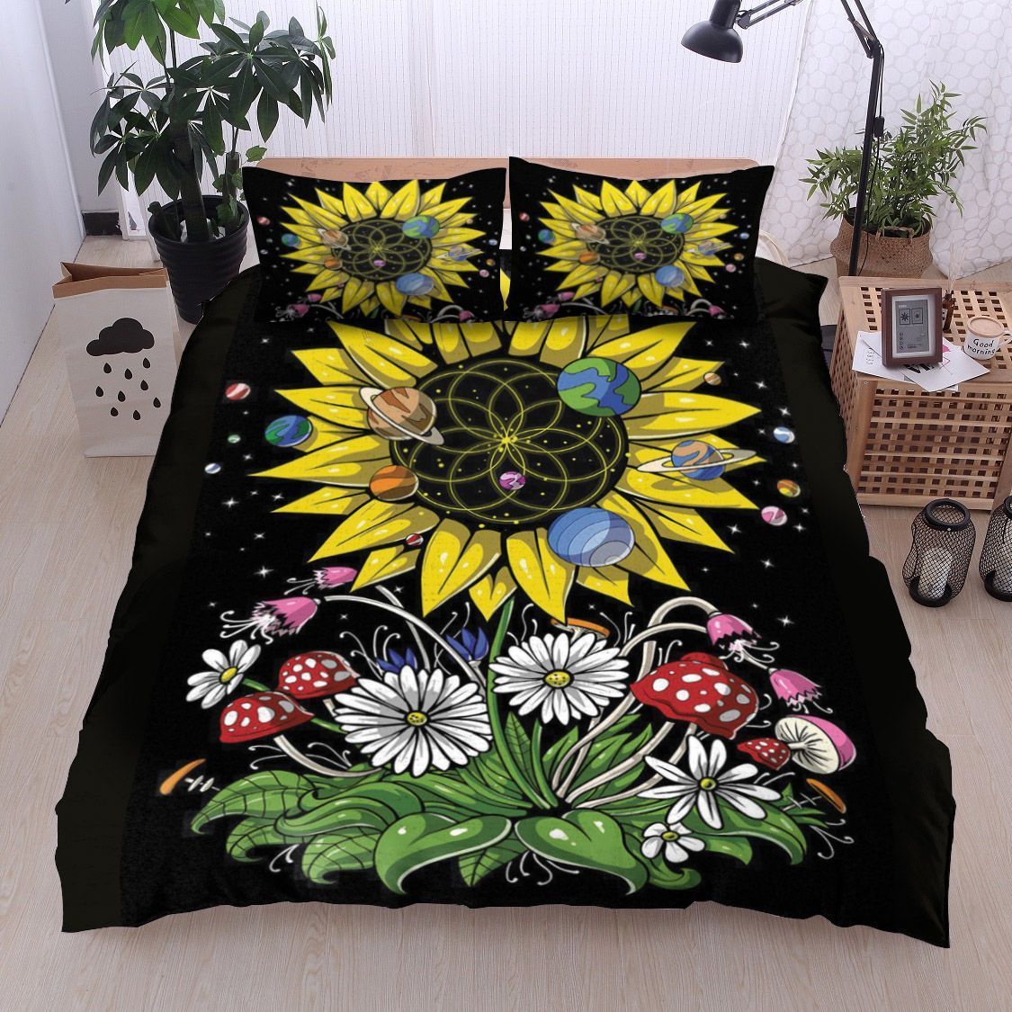 Sunflower Sacred Geometry Bedding Set