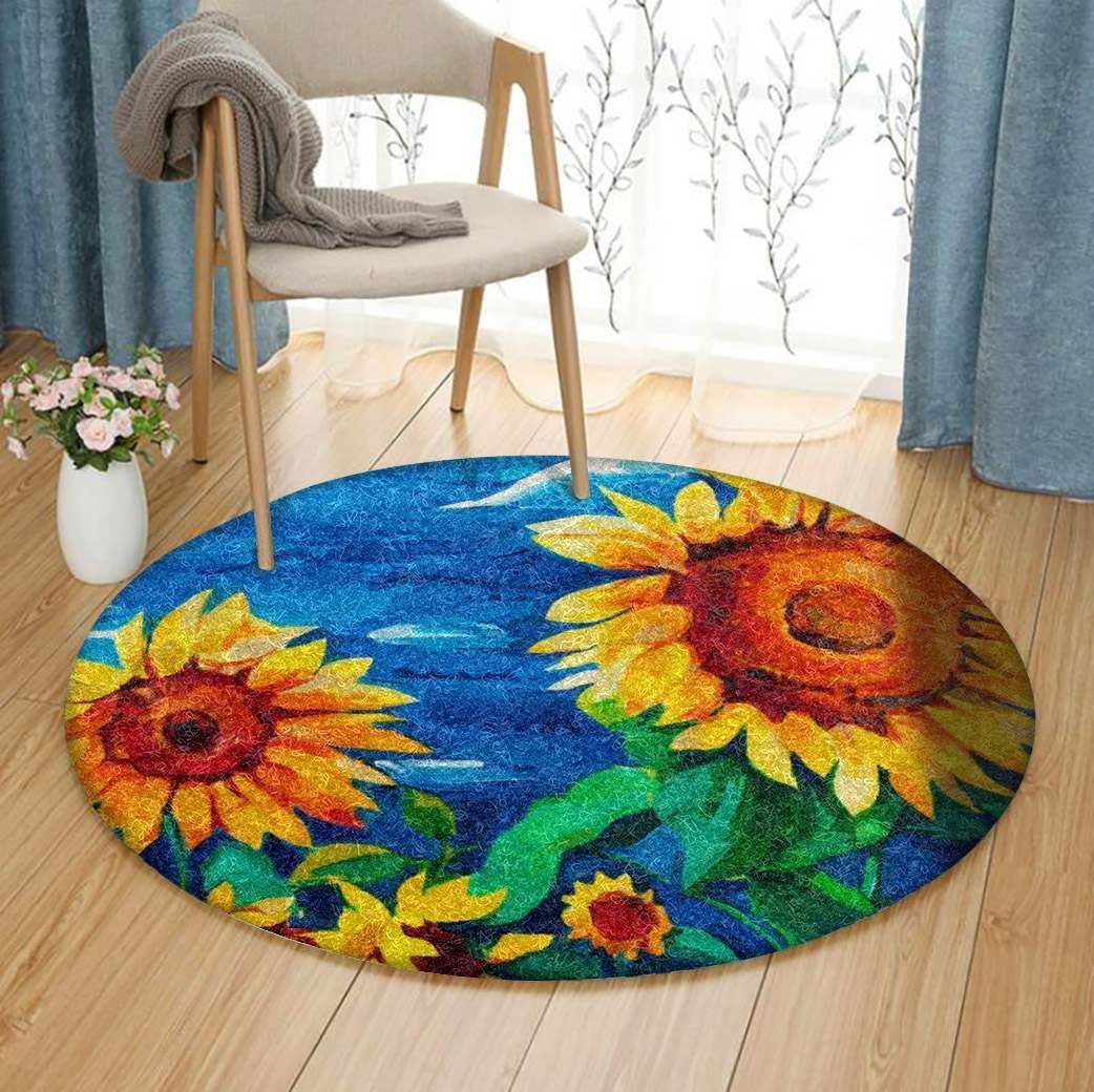 Sunflower Sea Round Carpet