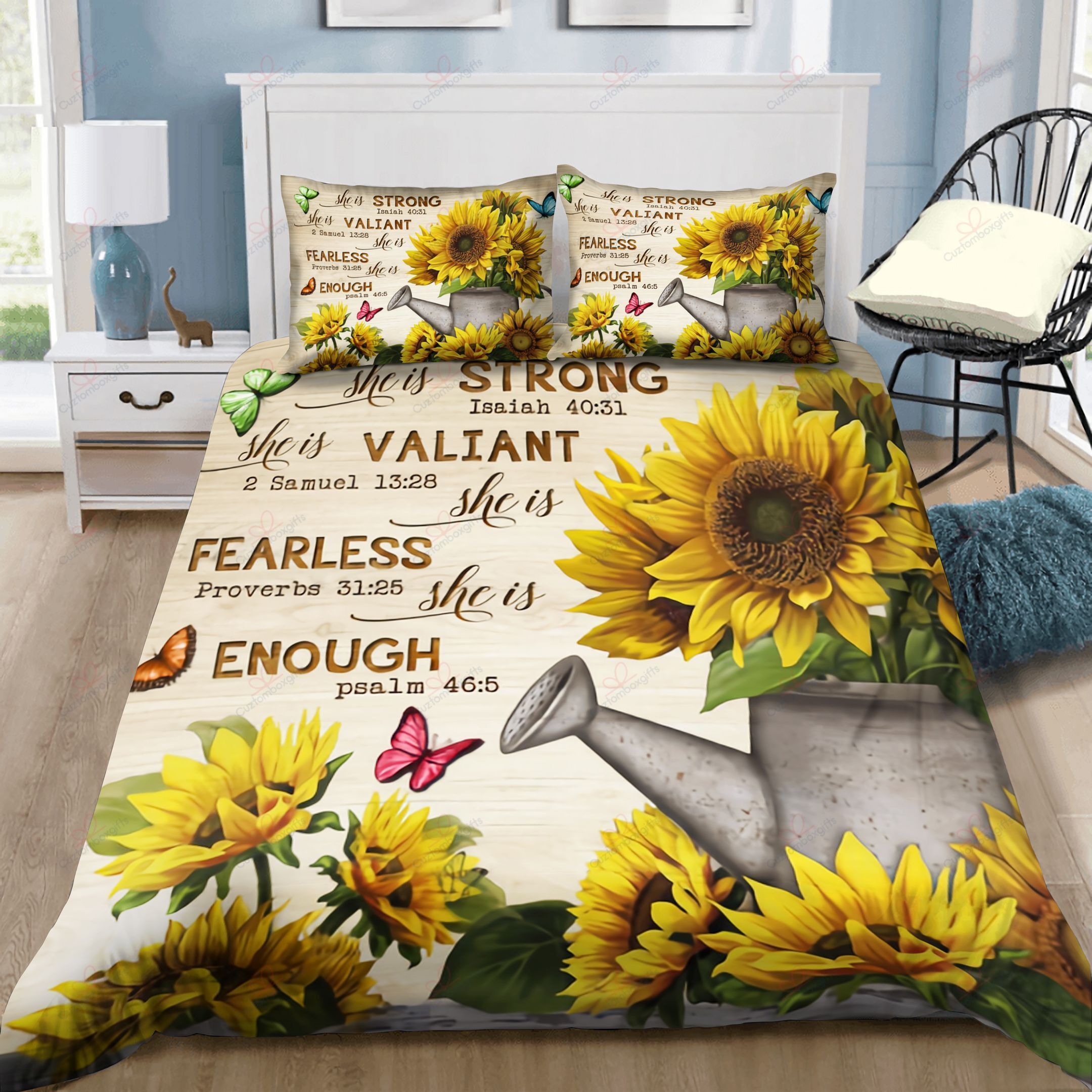 Sunflower She Is Strong Bedding Set