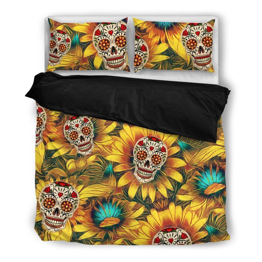 Sunflower Skull Bedding Set