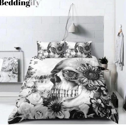 Sunflower Skull Bedding Set
