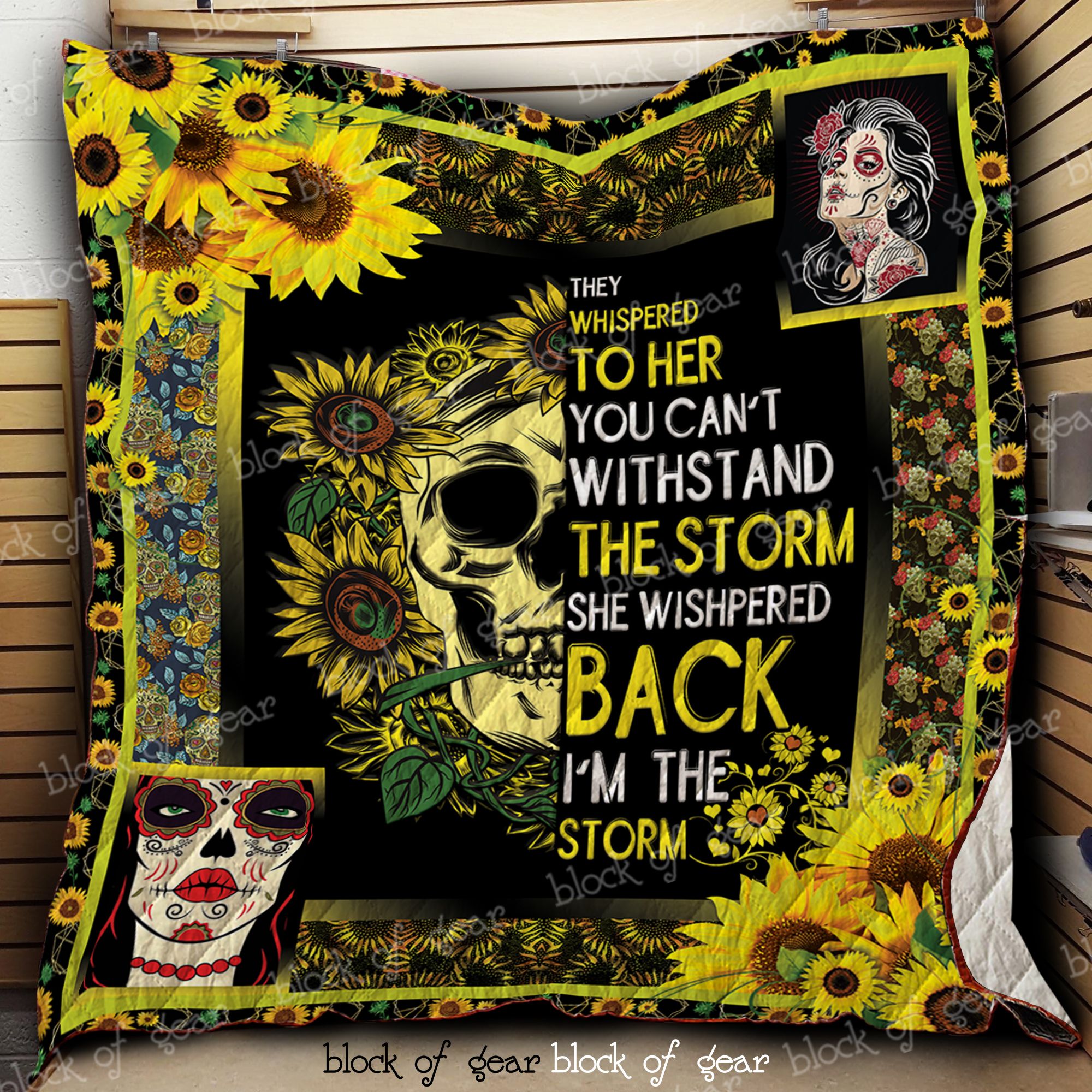 Sunflower Skull Girl Quilt Dk437 Dhc11123743Dd