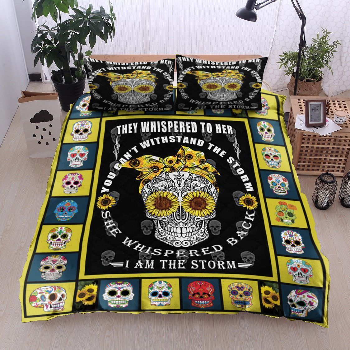 Sunflower Skull Bedding Set