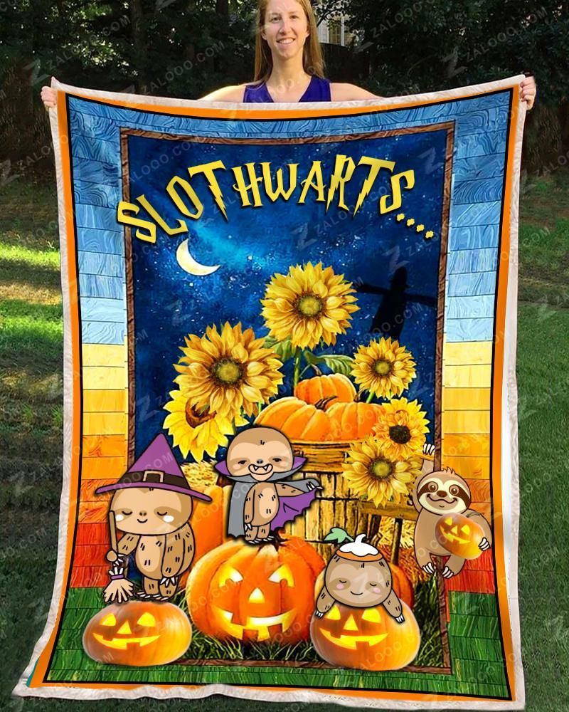 Sunflower Sloth Slothwarts Sherpa Fleece Blanket