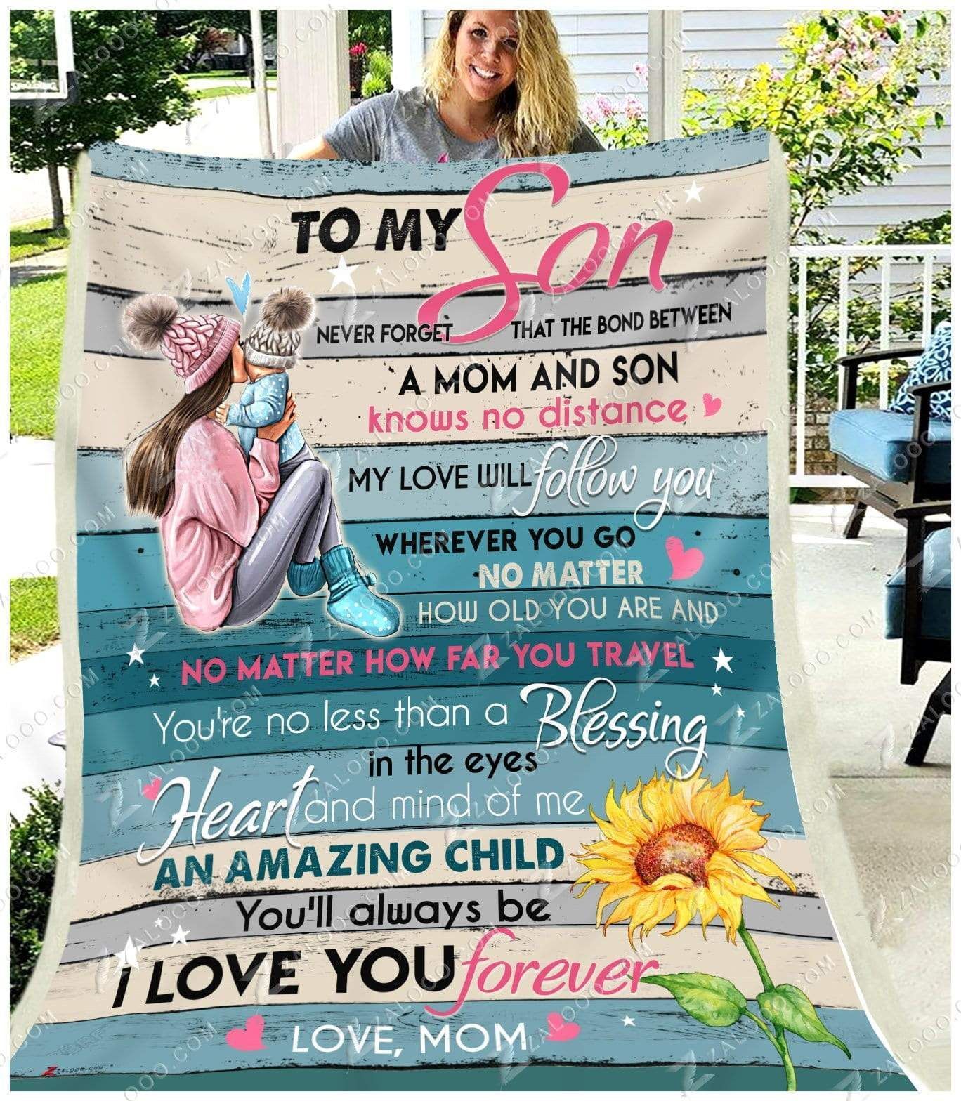 Sunflower Son Mom I Wish You The Strength Sherpa Fleece Blanket