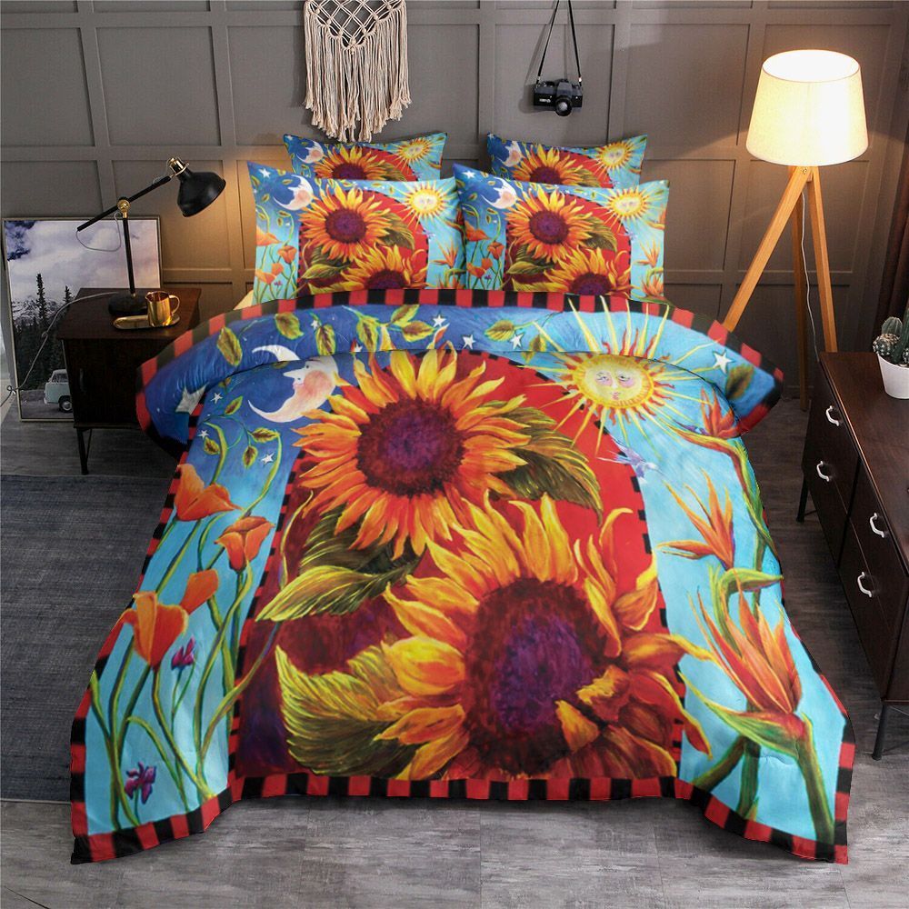 Sunflower Staying With The Sun And The Moon Bedding Set