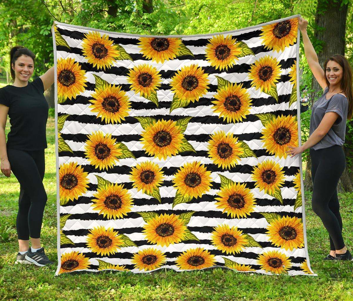 Sunflower Striped CL17100578MDQ Quilt Blanket