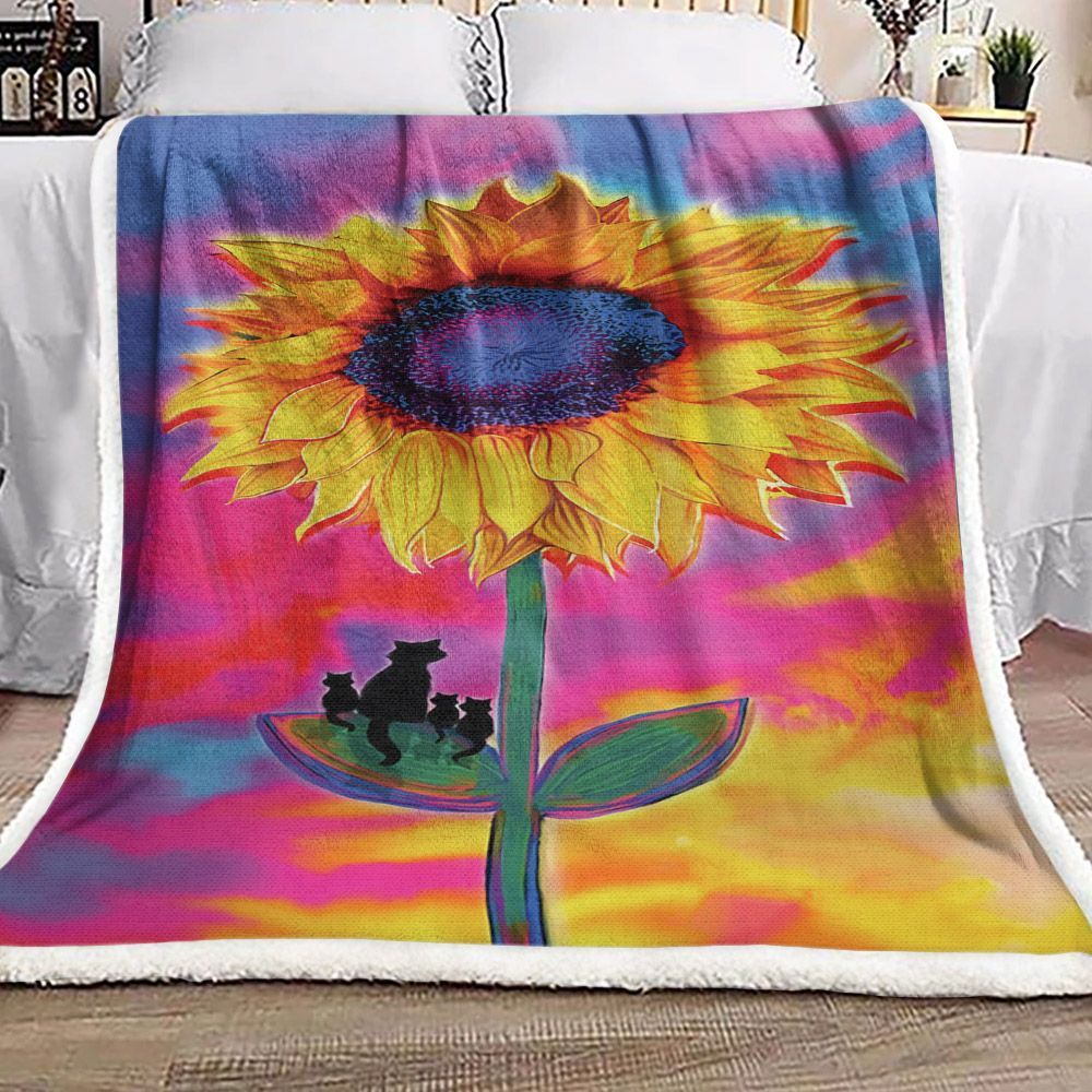 Sunflower Sunrise Sherpa Fleece Blanket