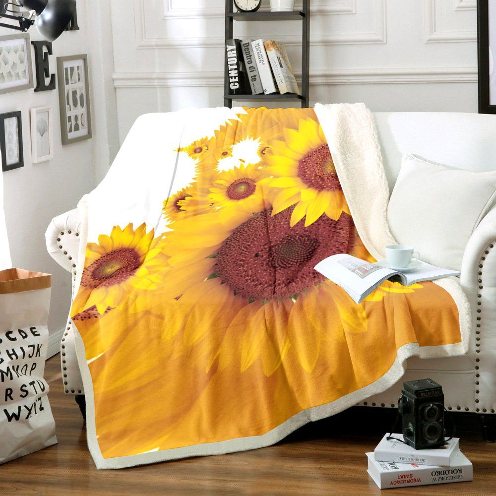 Sunflower Sherpa Fleece Blanket