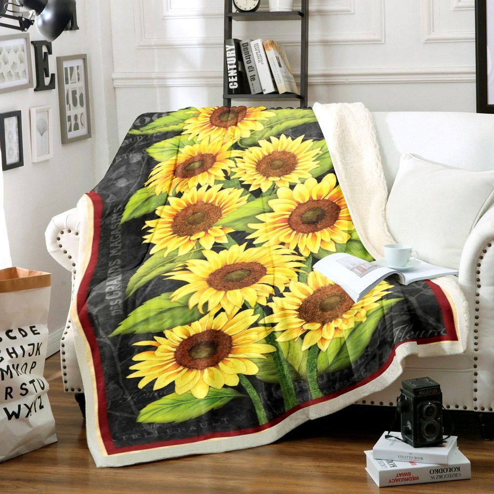 Sunflower Sherpa Fleece Blanket