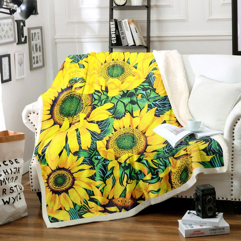 Sunflower Sherpa Fleece Blanket