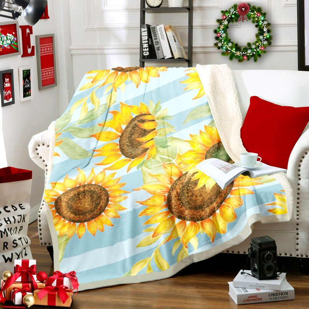 Sunflower Sherpa Fleece Blanket
