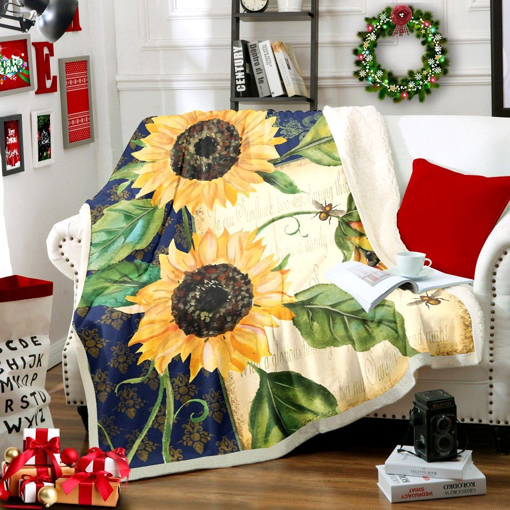 Sunflower Sherpa Fleece Blanket