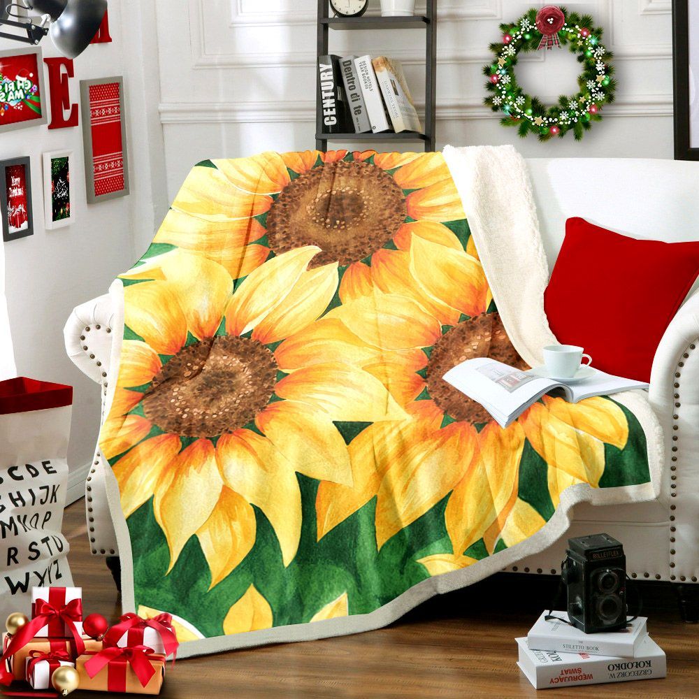 Sunflower Sherpa Fleece Blanket