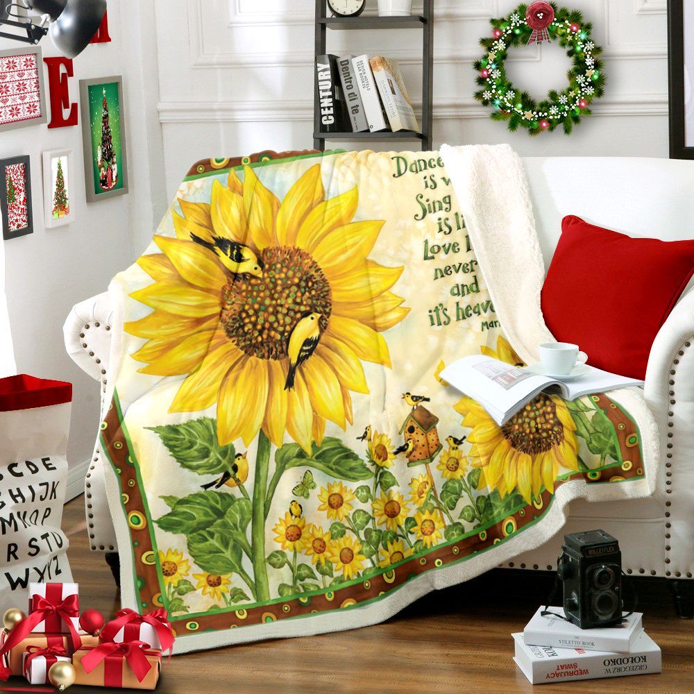 Sunflower Sherpa Fleece Blanket