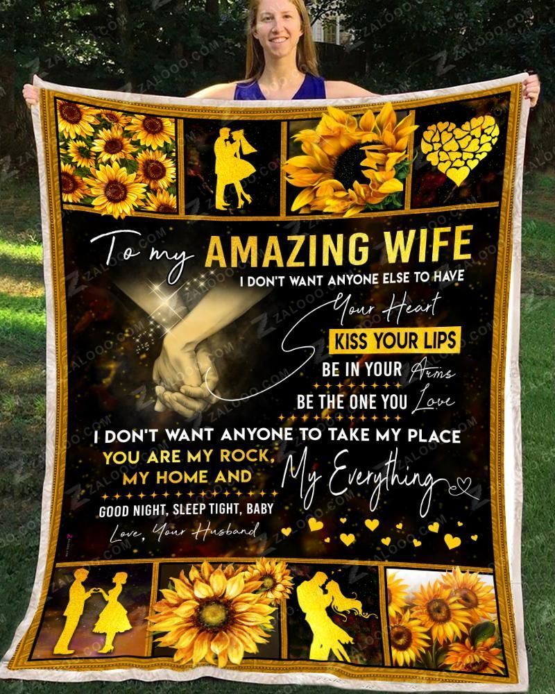 Sunflower To My Amazing Wife I Do Not Want Sherpa Fleece Blanket