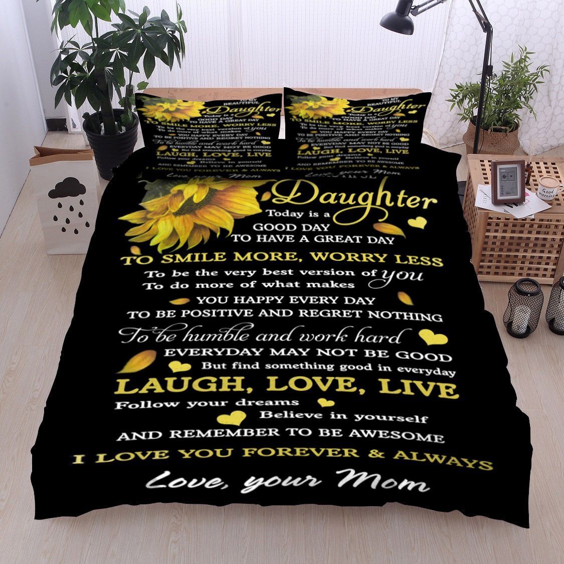 Sunflower To My Beautiful Daughter From Mom Bedding Set