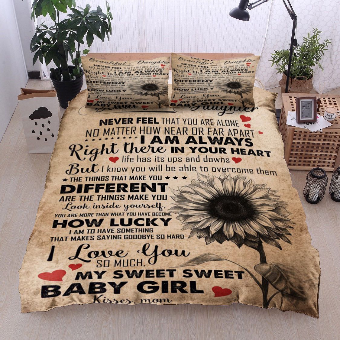 Sunflower To My Beautiful Kisses Mom Bedding Set