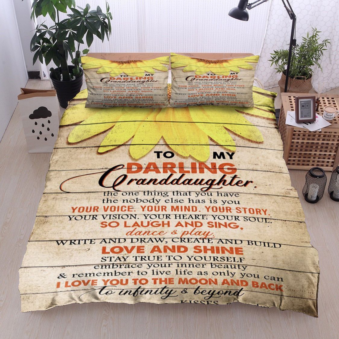 Sunflower To My Darling Granddaughters From Grandma Bedding Set