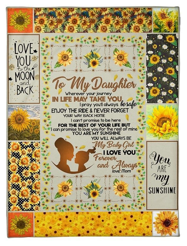 Sunflower To My Daughter Sherpa Fleece Blanket