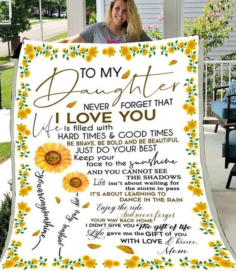 Sunflower To My Daughter Sherpa Fleece Blanket