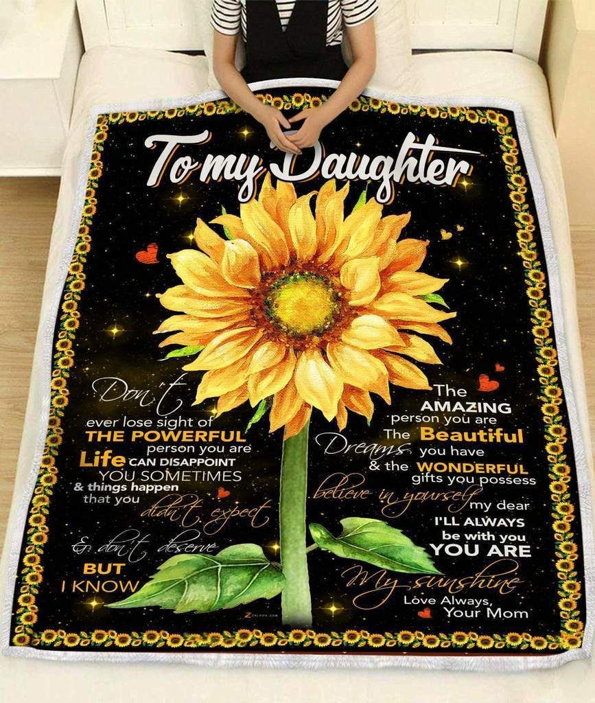 Sunflower To My Daughter Sherpa Fleece Blanket