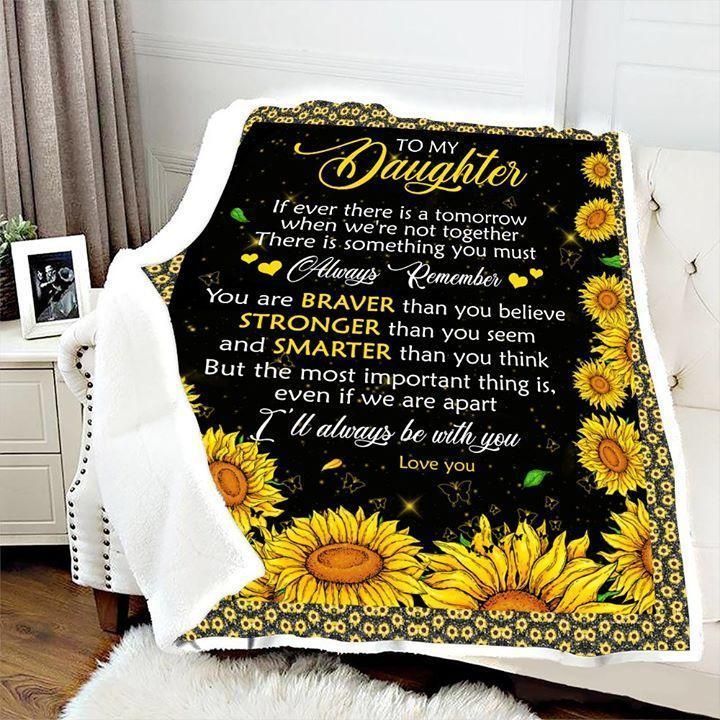 Sunflower To My Daughter Sherpa Fleece Blanket