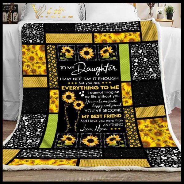 Sunflower To My Daughter Sherpa Fleece Blanket