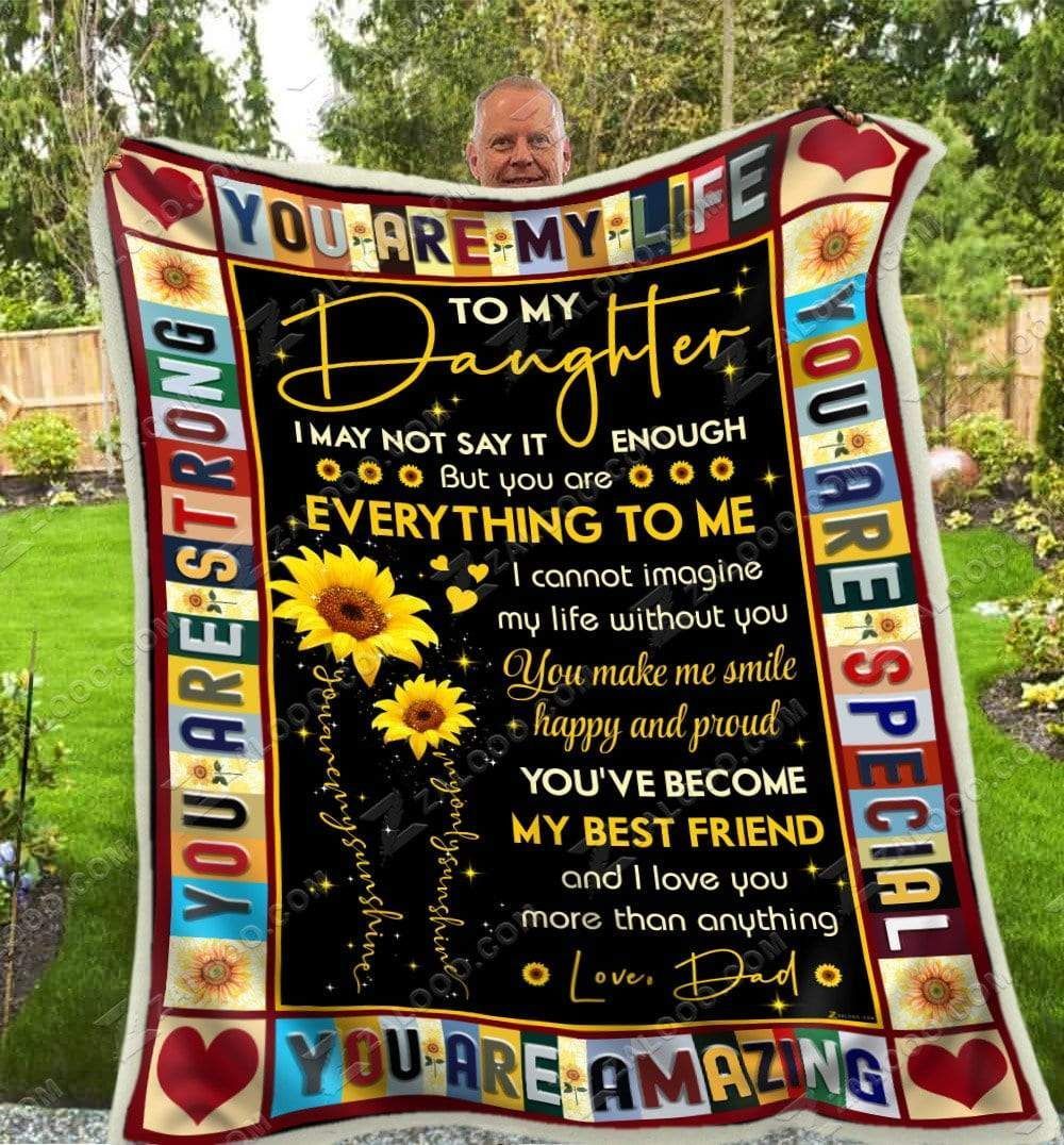 Sunflower To My Daughter Dad You Are Special Sherpa Fleece Blanket