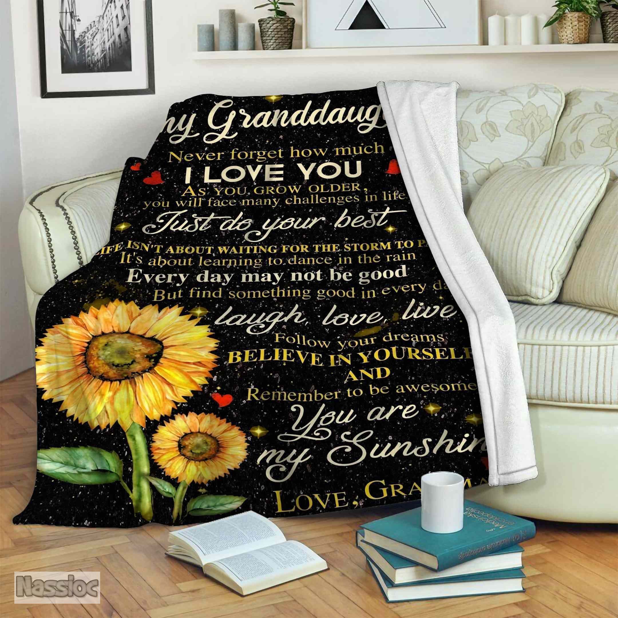 Sunflower To My Daughter Fleece Blanket