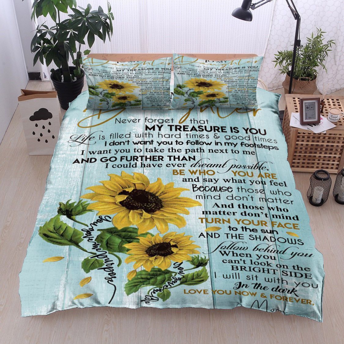 Sunflower To My Daughter Forever Mom Bedding Set