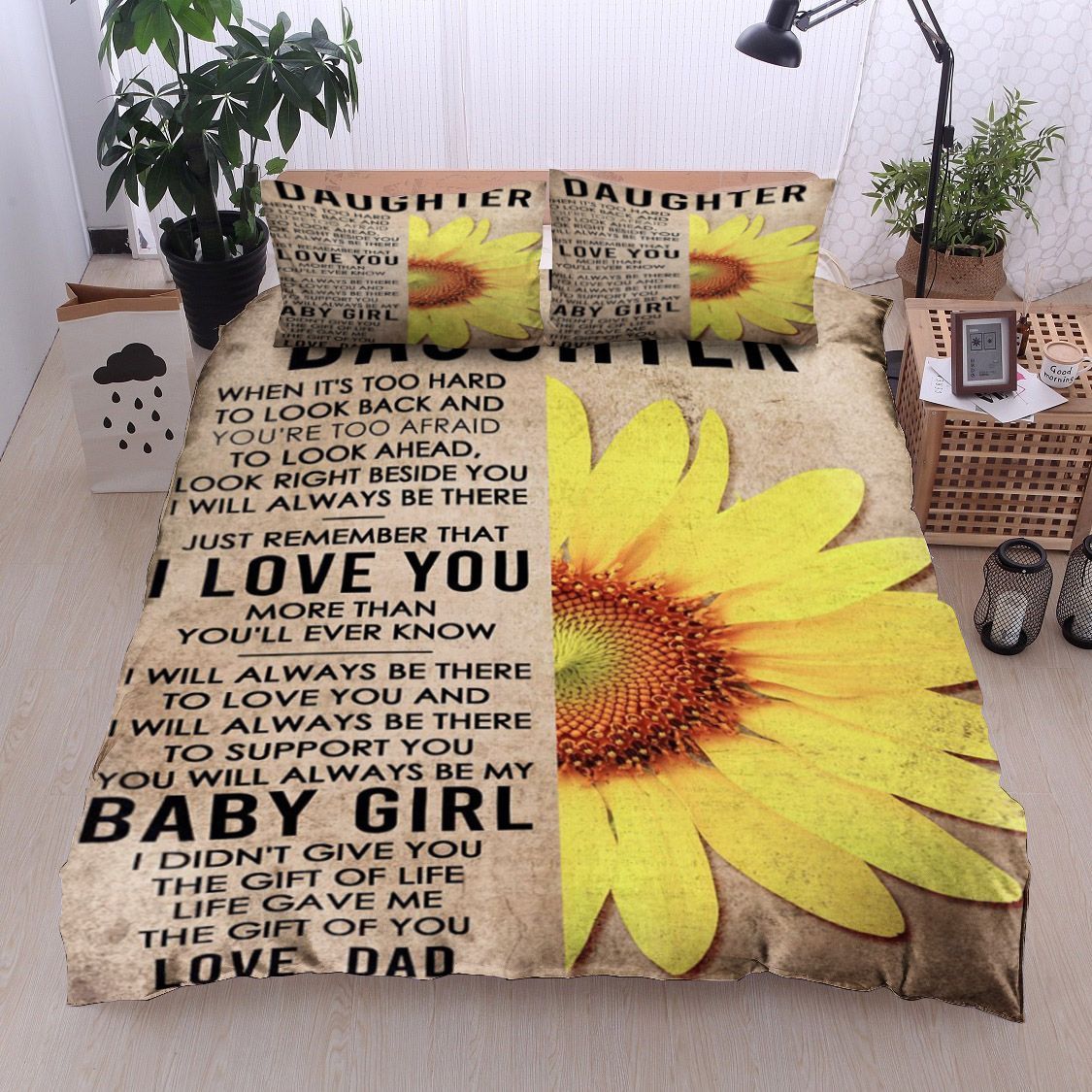 Sunflower To My Daughter From Dad Bedding Set