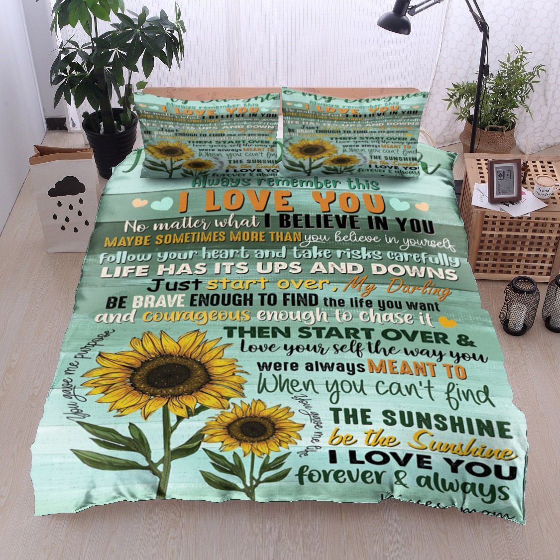 Sunflower To My Daughter From Mom Bedding Set