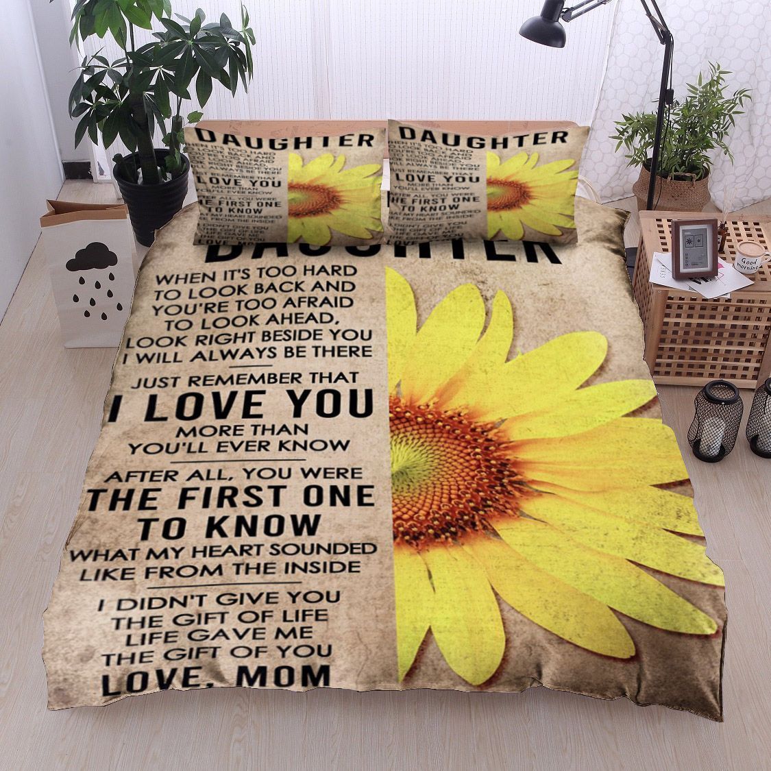 Sunflower To My Daughter From Mom Bedding Set