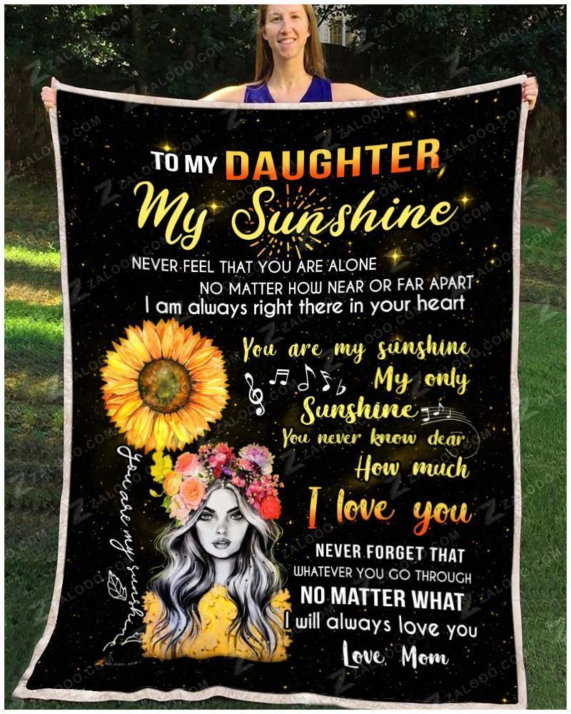 Sunflower To My Daughter I Always Remember Love Mom Sherpa Fleece Blanket