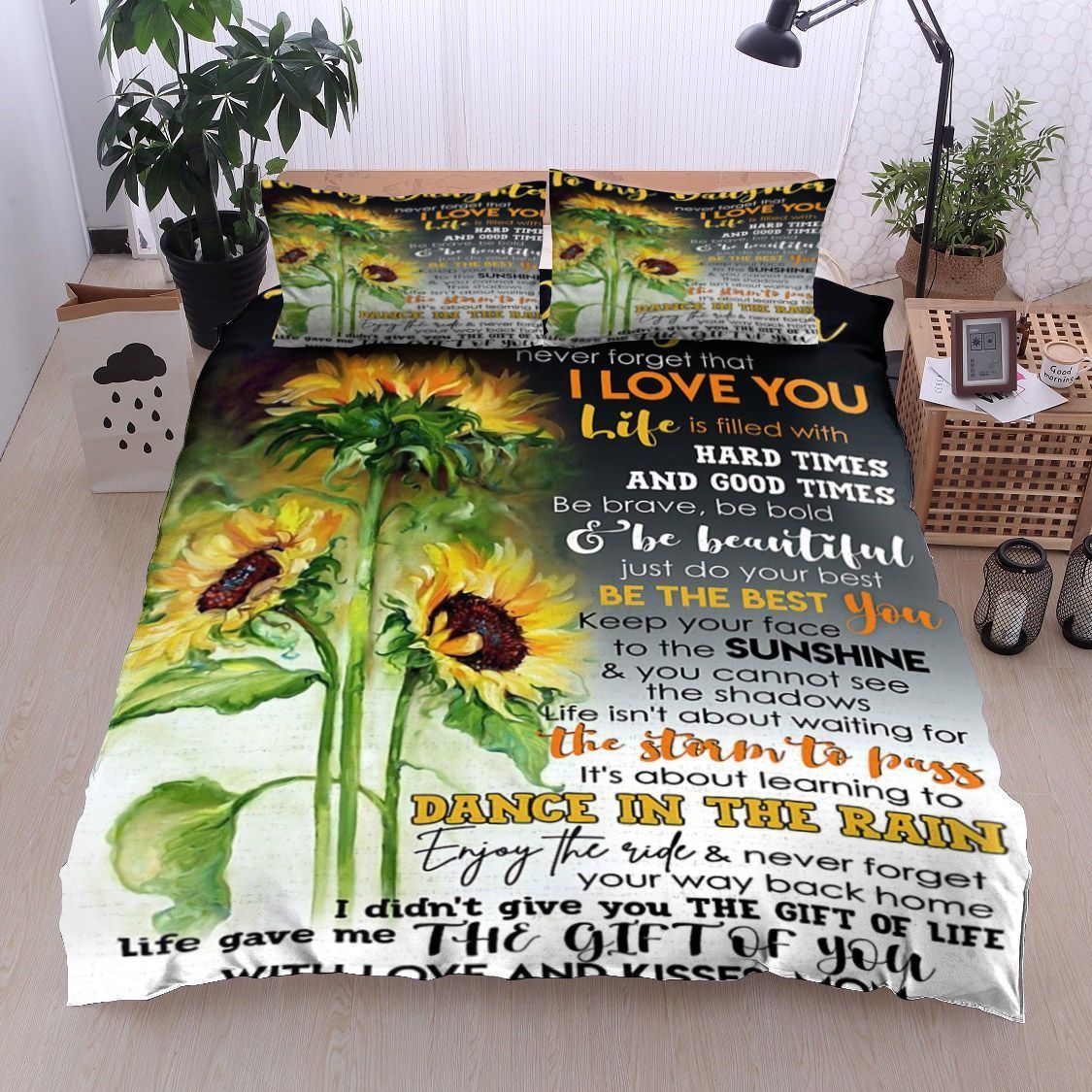 Sunflower To My Daughter Kisses Mom Bedding Set