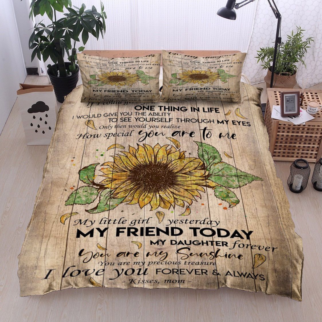 Sunflower To My Daughter Kisses Mom Bedding Set