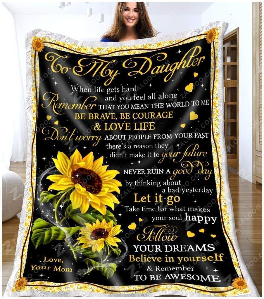 Sunflower To My Daughter Let It Go Sherpa Fleece Blanket