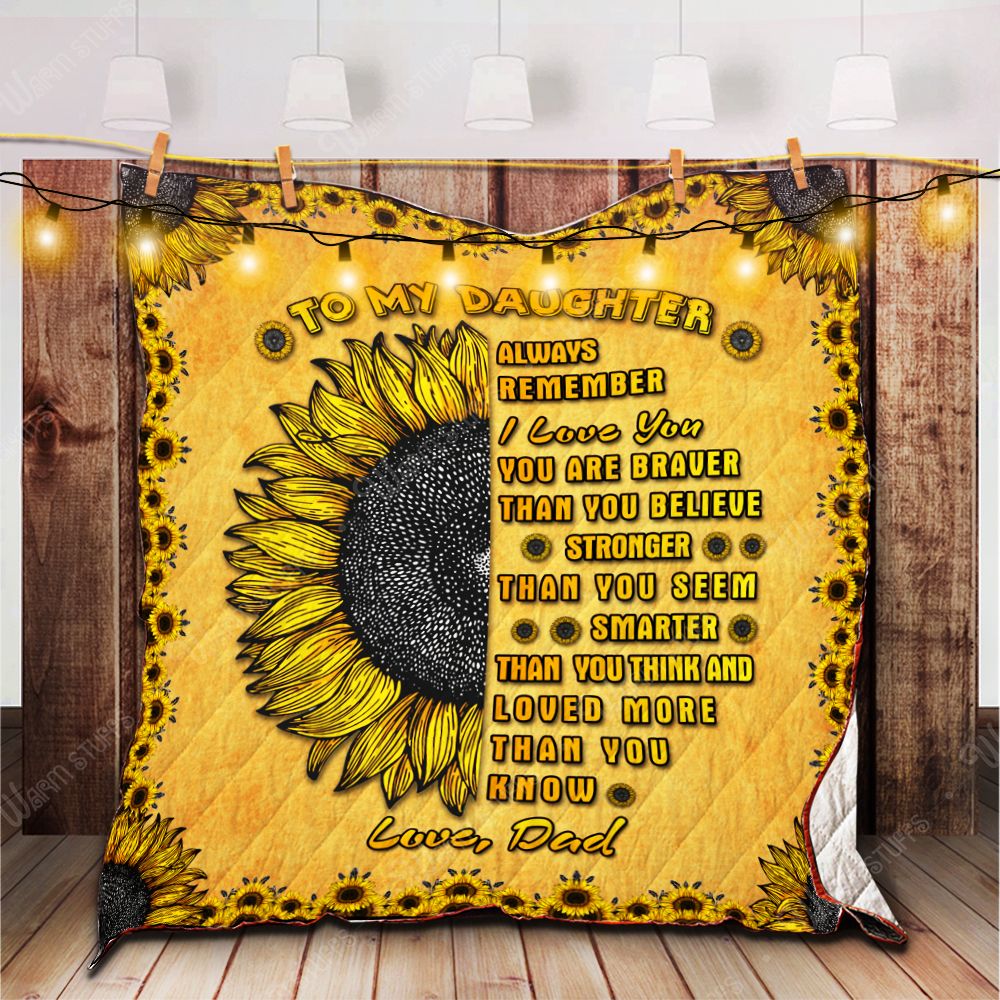 Sunflower To My Daughter Love Dad Quilt Blanket Bp Dhc1312481Dd